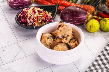 Afgani chicken kebab with white marinade