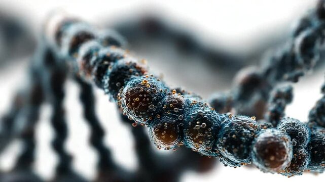 Detailed Scientific Rendering of a DNA Molecule Double Helix Structure for Molecular Biology