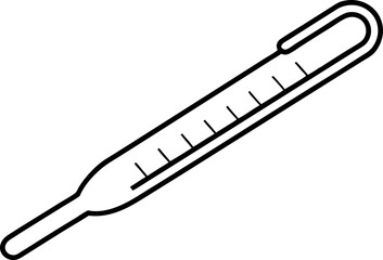 Thermometer Line Art Vector Illustration 