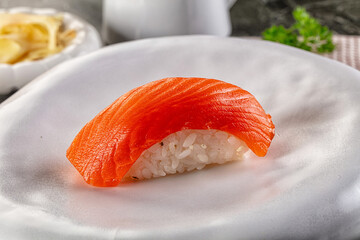 Japanese cuisine - sushi with salmon