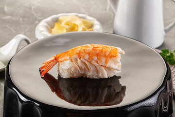 Japanese cuisine - sushi with prawn