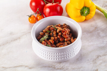 Black eye beans wutg tomato sauce