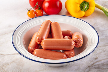Pork meat sausages for breakfast