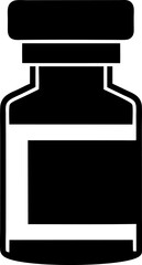 Vaccine Vial Silhouette Vector Illustration 