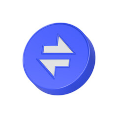 swap icon 3d rendering blue color