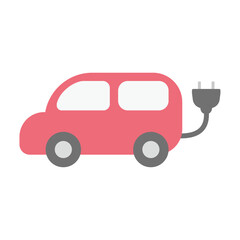 電気自動車のベクターイラスト：エコカー・クリーンエネルギー - Electric Vehicle Vector Illustration: Eco-Car and Clean Energy
