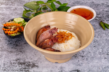 Tasty baby swuid with rice