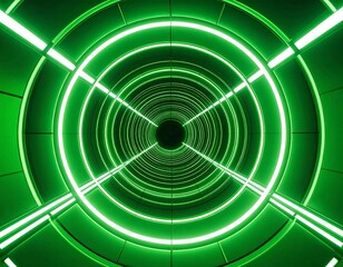 Futuristic green tunnel