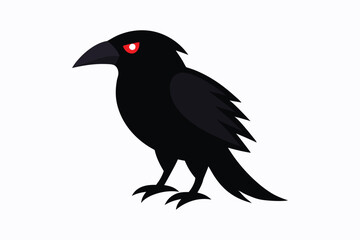 Crow Raven Halloween on White Background