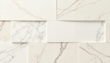 Marble tile wall with varied patterns and textures in bright tones  