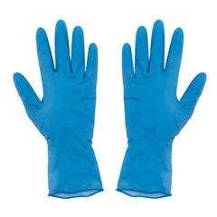 Obraz premium Sterile Medical Latex Gloves Pair Flat Lay Isolated White Background Perfect for Healthcare Websites or Medical Packaging Designs