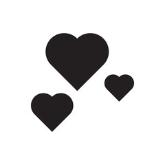 Simple black heart with a smaller heart beside it, ideal for expressing affection, family love, or care.