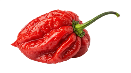 Extreme Red Carolina Reaper Chili Pepper Isolated on White