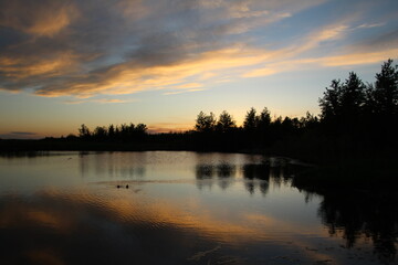 Fototapeta premium Warm Glow On The Lake
