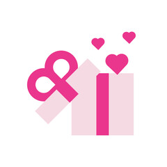 Gift box with heart and ribbon, perfect for Valentine&rsquo;s Day, birthday surprises, or romantic presents.