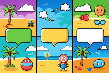 Summer background colourful social media stories design templates, backgrounds with copy space for text