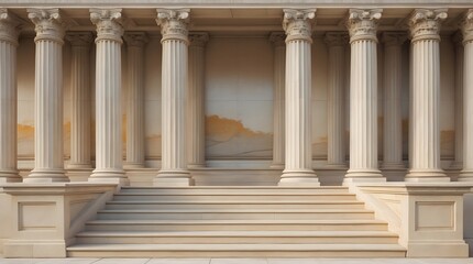 Obraz premium Majestic Ancient Greek Columns and Steps Architectural Design Inspiration