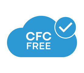 CFC Free Cloud Icon with Checkmark – Clean Air Eco Label Design