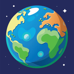 world illustration - planet earth vector graphic