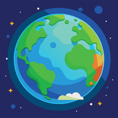 world illustration - planet earth vector graphic