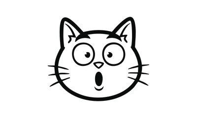 Obraz premium Shocked cartoon cat face expression icon