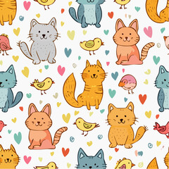 Everyday pet doodles in a cute pattern — lovely for kids' planners, toys, or party goods.