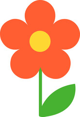 주황색 꽃 일러스트