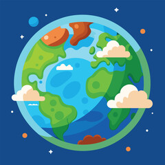 world illustration - planet earth vector graphic