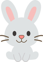 앉아있는 회색토끼