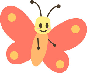 분홍 나비 아이콘 일러스트