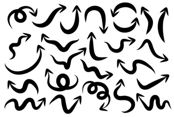 色んな方向を指している矢印のアイコンセット
