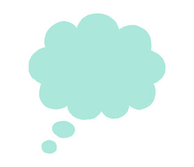 水色のシンプルな雲形の吹き出し