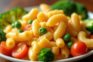 Macaroni and Veggies with Cheesy Delight