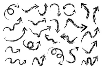 手描きの矢印のアイコンセット