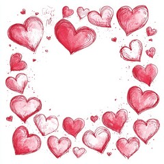Colorful Heart Border for Valentine's Day Celebrations