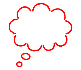 シンプルな赤い雲形の吹き出し