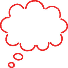 シンプルな赤い雲形の吹き出し