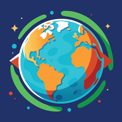 world illustration - planet earth vector graphic