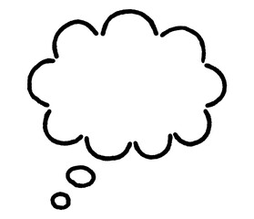 シンプルな雲形の吹き出し（ 白背景 ）