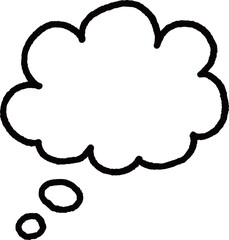 手描き風の雲形の吹き出し
