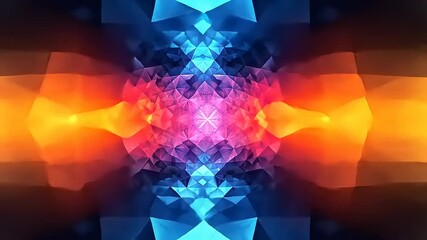 Abstract geometric kaleidoscope background animation with vibrant colors and patterns - Powered by Adobe
