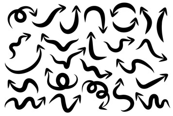 色んな方向を指している矢印のアイコンセット