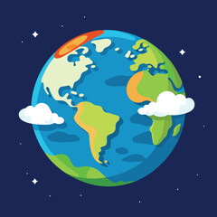 world illustration - planet earth vector graphic