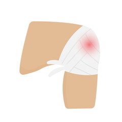 vector of injured and bandaged knee