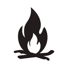 Fire sign, fire silhouette, fire flame