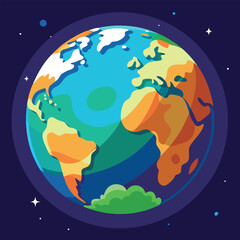 world illustration - planet earth vector graphic
