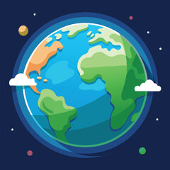 world illustration - planet earth vector graphic