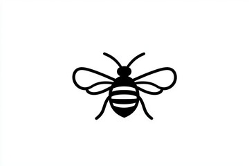 Simple black and white bee illustration.
