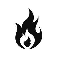 Fire sign, fire silhouette, fire flame