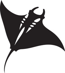  A manta ray silhouette design vector illustration